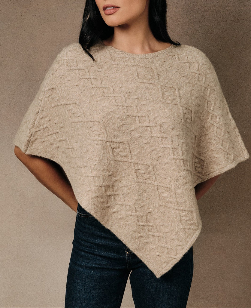 cable knit poncho