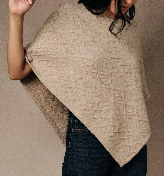 cable knit poncho