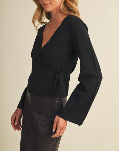 black cross body sweater