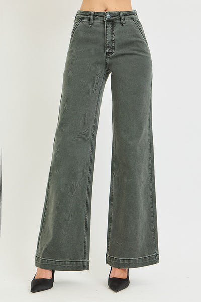 slant pocket wide jeans