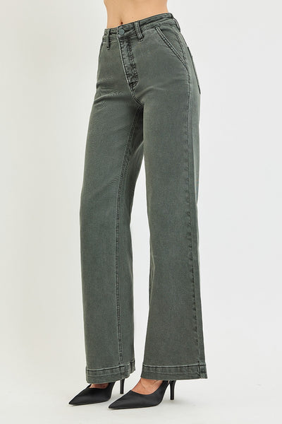 slant pocket wide jeans