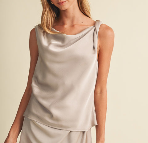 satin twist tie strap cami