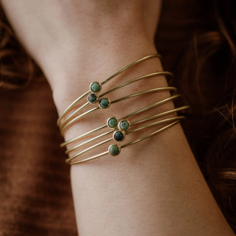 turquoise gold cuff