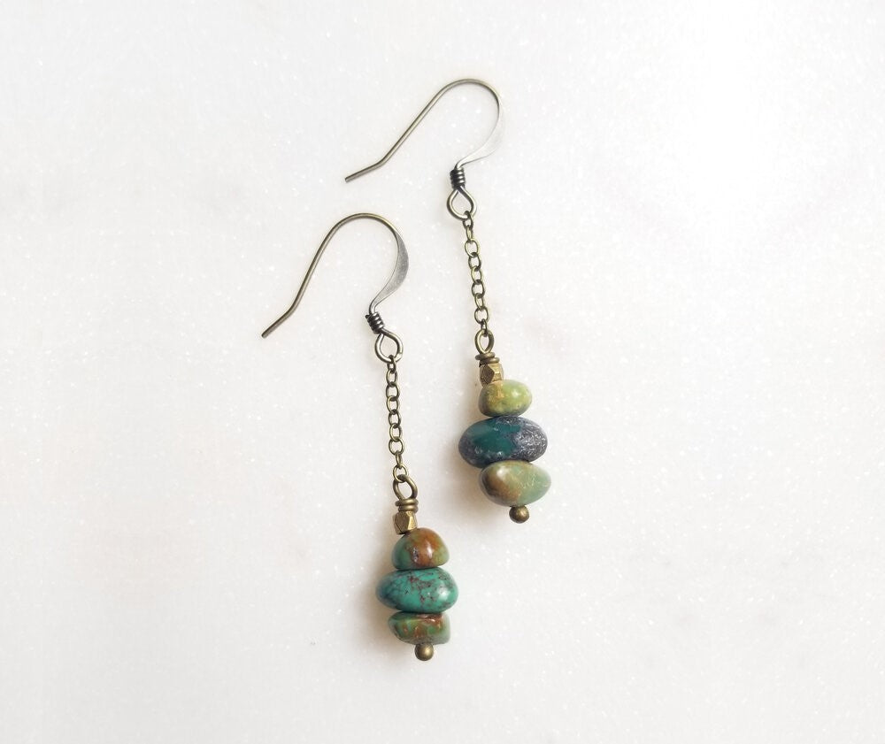 Turquoise chain earrings