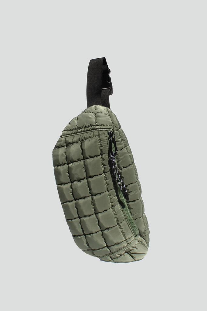 willow quilted belt bag-army