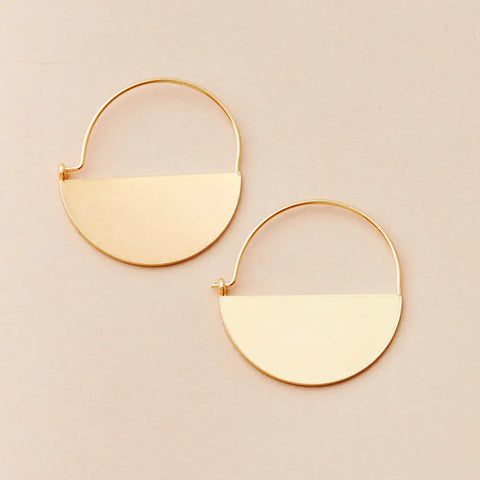 gold vermeil lunar hoop earrings