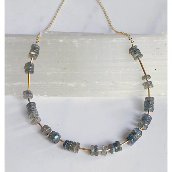 gold labradorite necklace