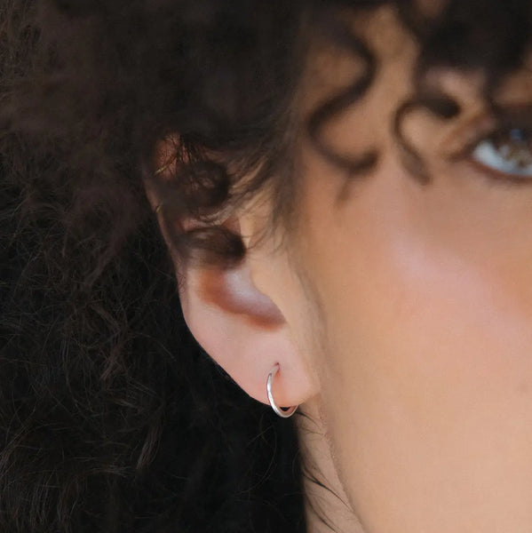 mini gold or sterling hoop