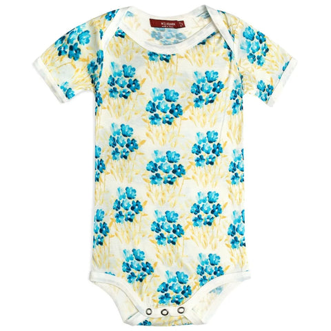 blue bouquet baby onesie