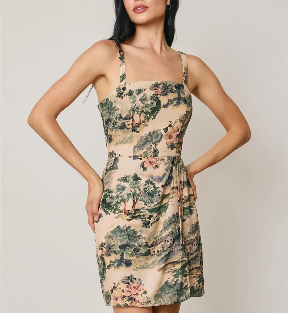 antique floral mini dress