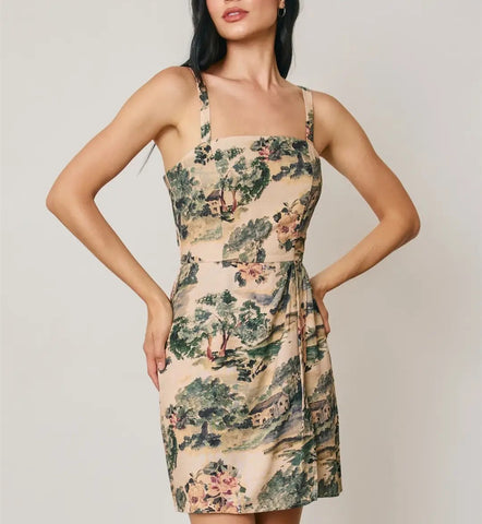 antique floral mini dress
