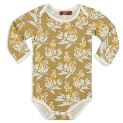 gold floral baby onesie