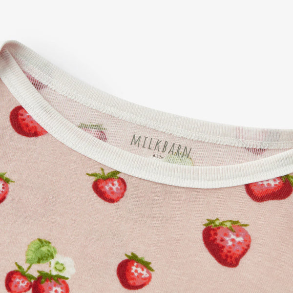 field of strawberries onesie