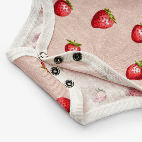field of strawberries onesie