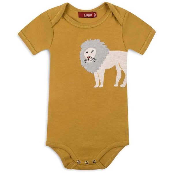 lion applique baby onesie