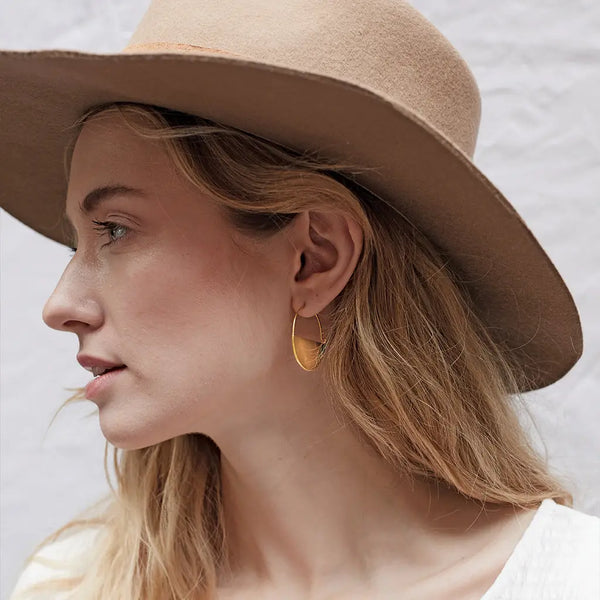 gold vermeil lunar hoop earrings