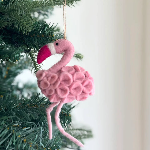 Flower Flamingo ornament