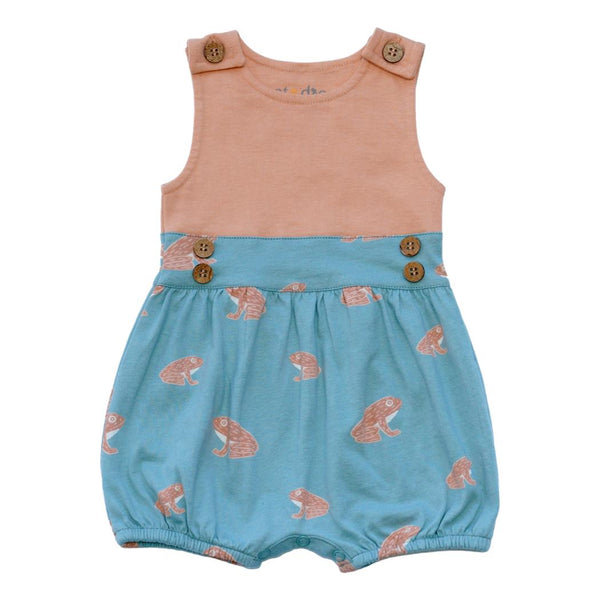 little pink frog baby bubble romper