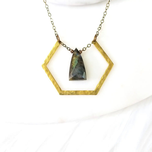 hammered brass necklace