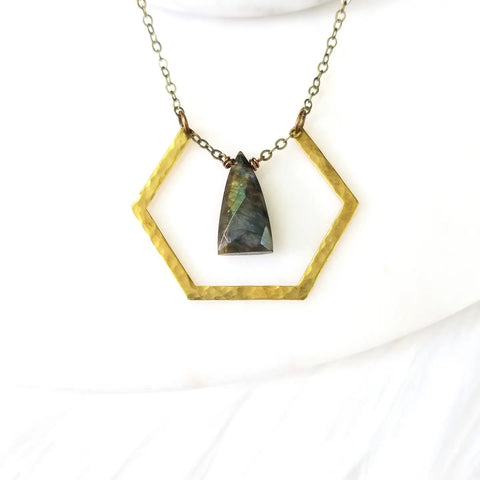 hammered brass necklace