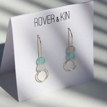 sea glass stack earrings