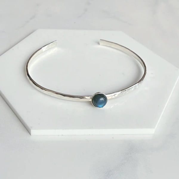 labradorite hammered sterling cuff