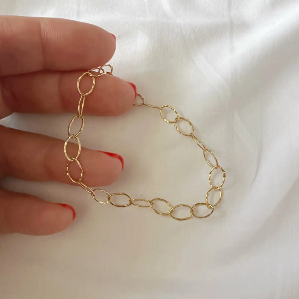 gold paperclip bracelet