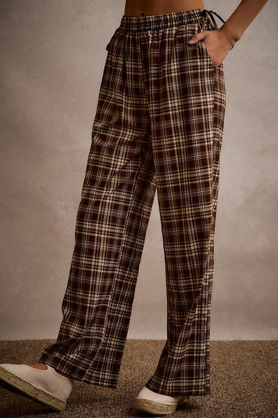 brown plaid pants