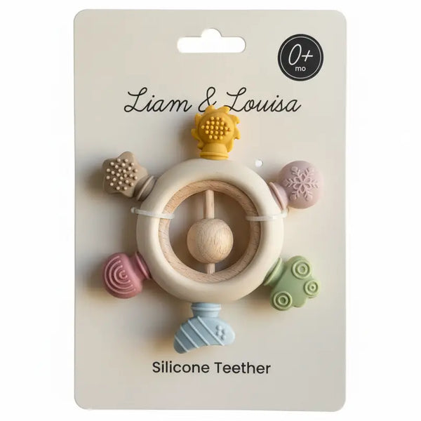 rainbow spokes silicone teether