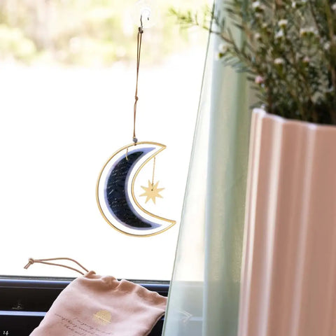 stain glass moon sun catcher