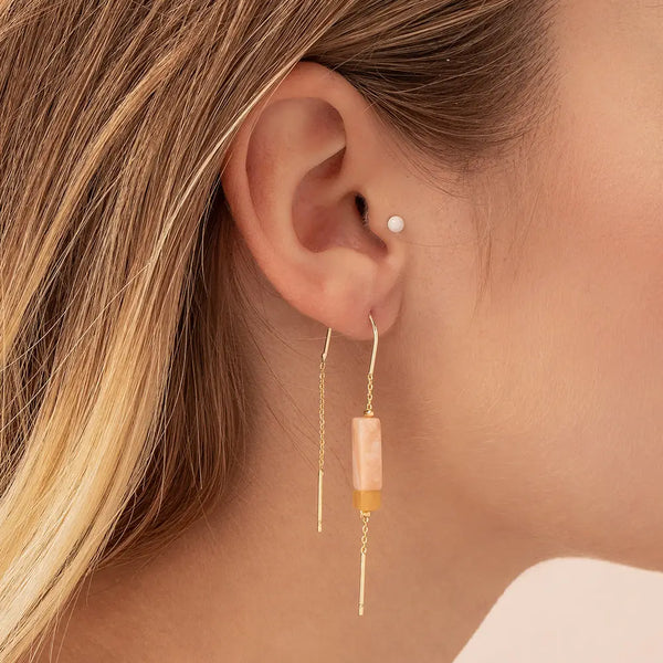 rectangle stone earrings