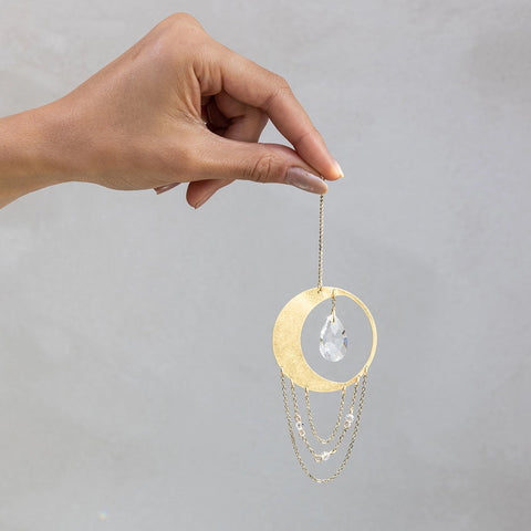 crescent moon window suncatcher