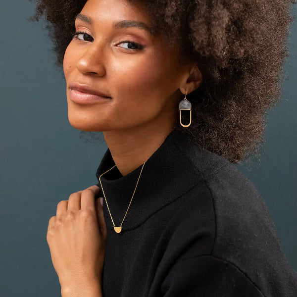 modern stone chandelier earrings