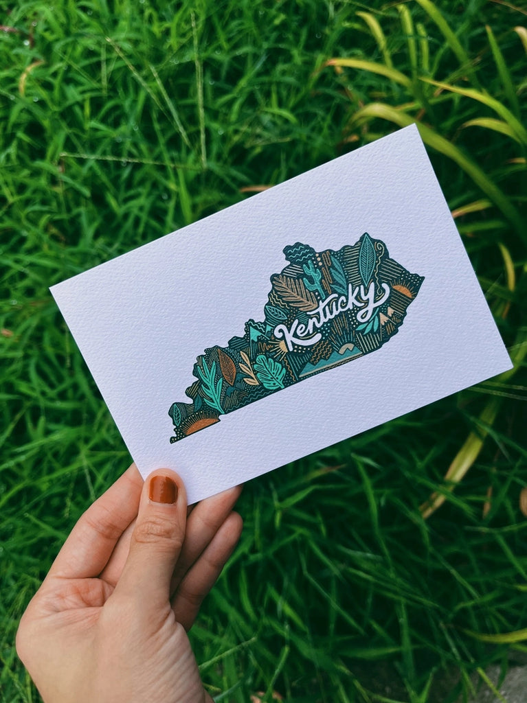 'bluegrass state' kentucky print