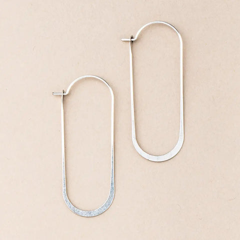 sterling silver cosmic oval earrings