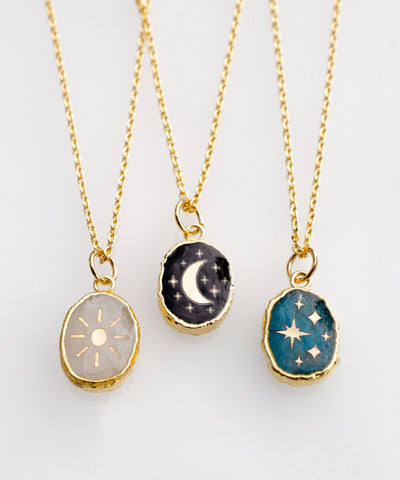 celestial gemstone necklace