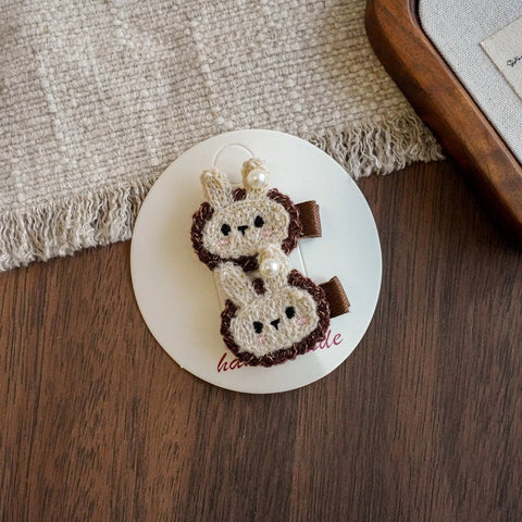 handmade bunny fabric clip