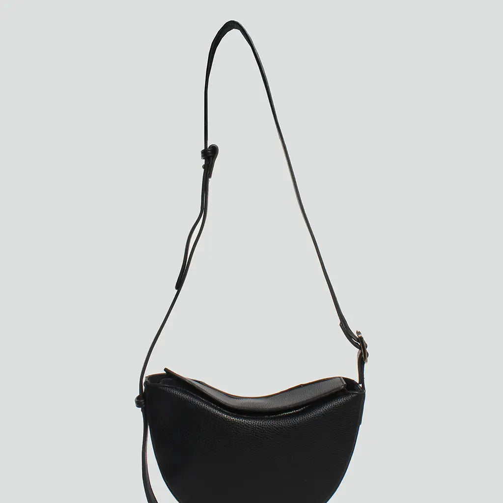 black vegan leather purse
