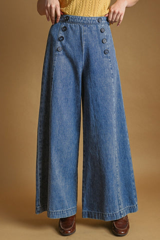 denim sailor pants