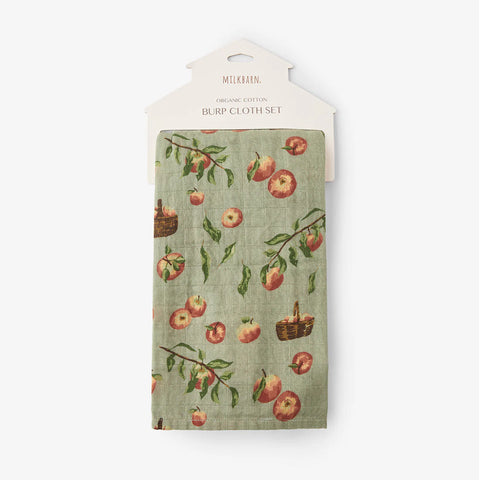 swaddle or burp cloth in matching prints