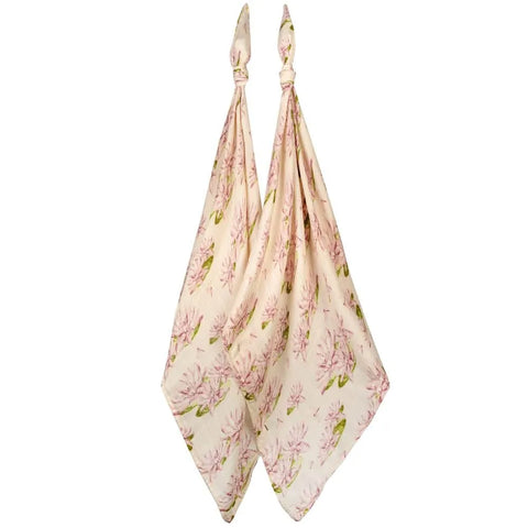 water lily set of two burp cloth
