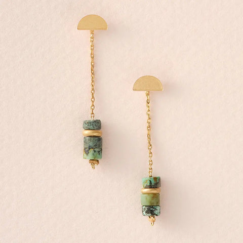 stone meteor thread earring