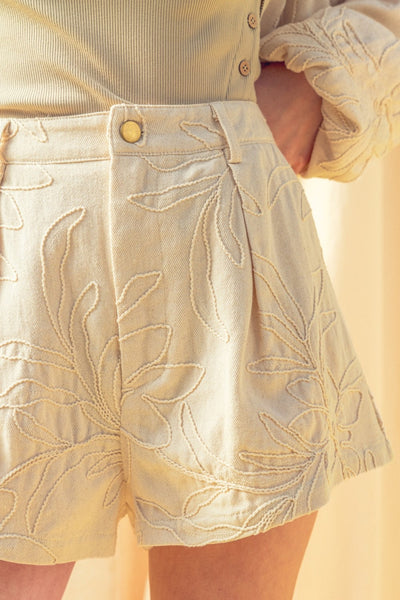 jacquard pleated shorts