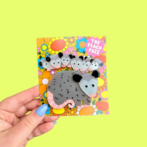 possum family hair clips