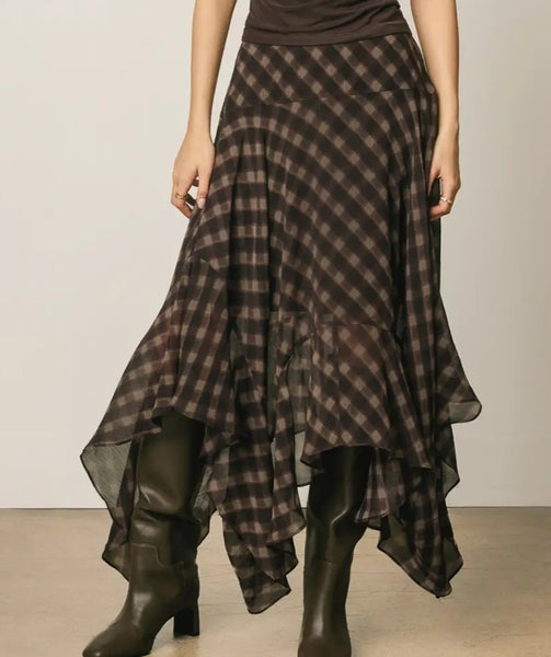 plaid handkerchief skirt