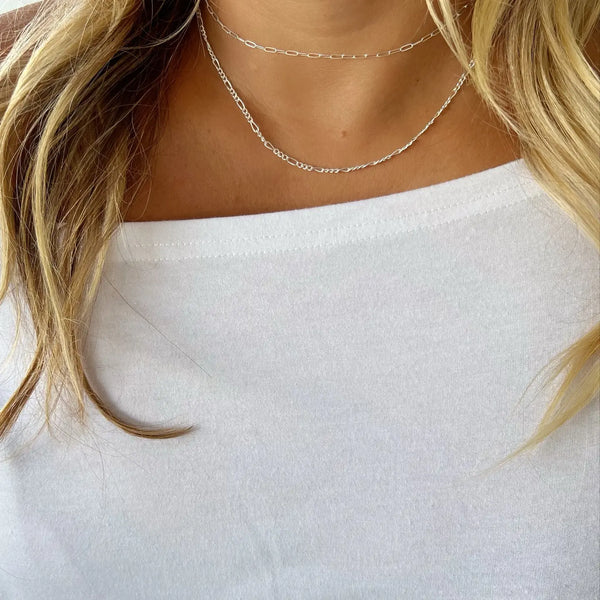 sterling silver layering paperclip necklace
