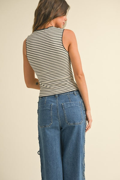 stripped knitted tank