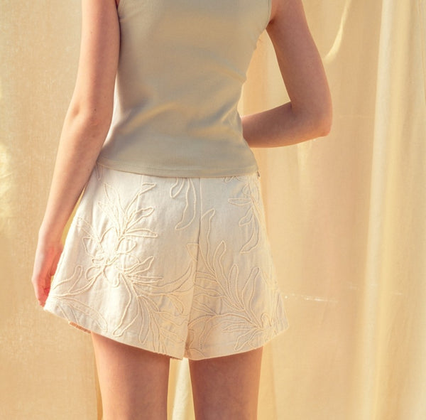 jacquard pleated shorts