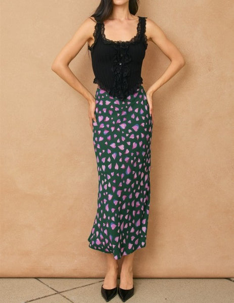 satin pencil skirt