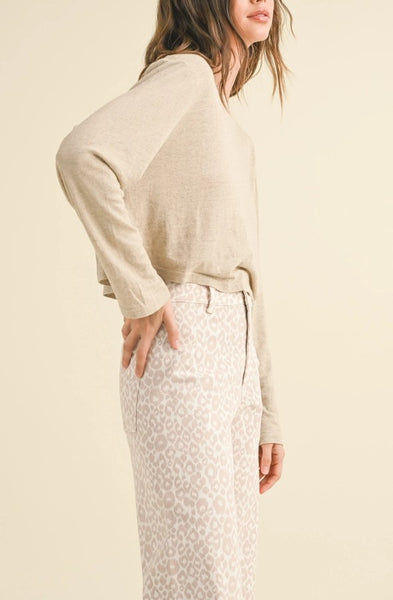 cream linen light sweater